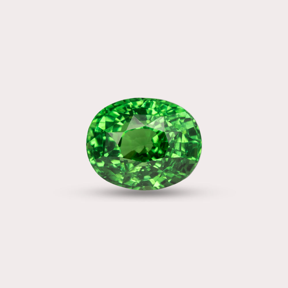 Natural Intense Green Tsavorite | 3.04 Carats | Tanzania | Oval | Certified