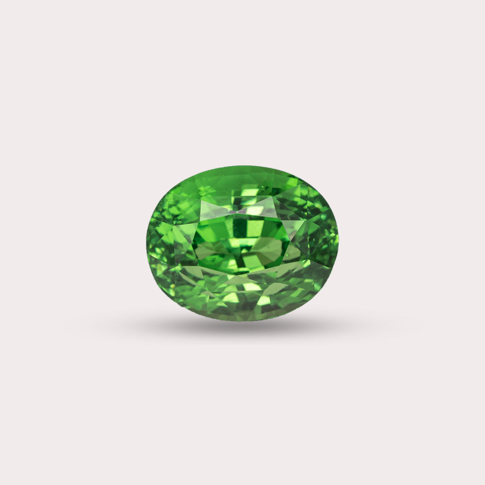 Natural Intense Green Tsavorite | 3.03 Carats |Tanzania | Oval | Certified