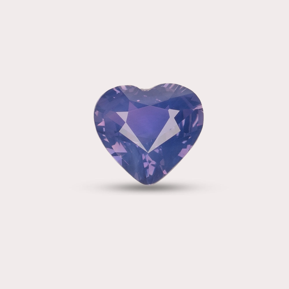 Natural Untreated Violet Sapphire | 1.51 Carats | Pakistan | Heart | Certified