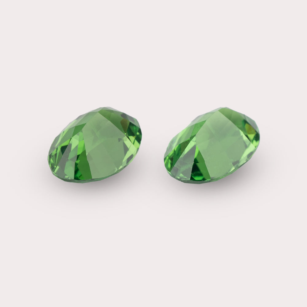 Natural Intense Green Tsavorite Pair | 1.16 & 1.12 Carats | Tanzania | Oval | Certified