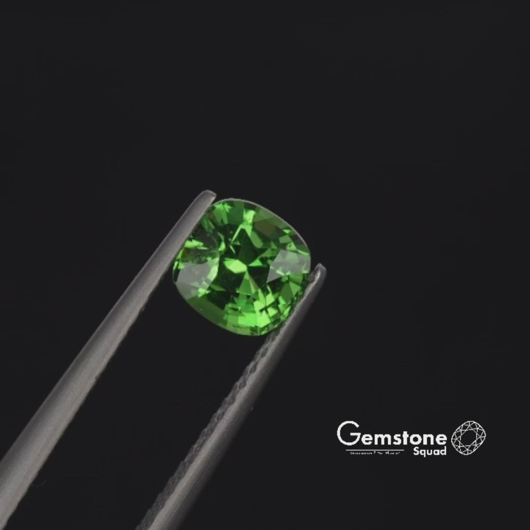 Natural Intense Green Tsavorite | 1.03 Carats | Tanzania | Cushion | Certified