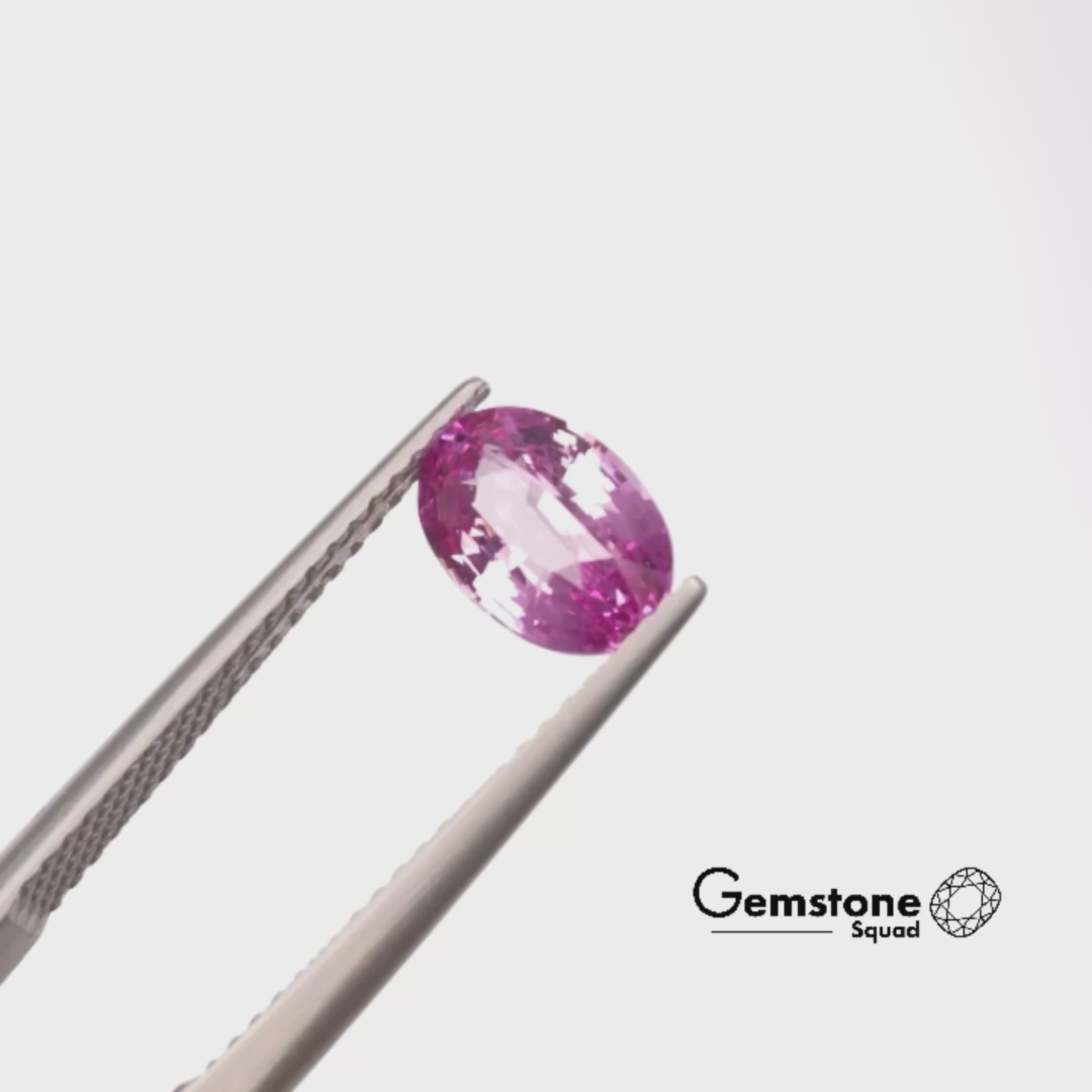 Natural Intense Pink Sapphire | Heated | 1.58 Carats | Oval | Certified